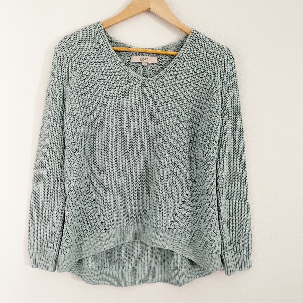 Ann Taylor Loft Knit Aqua Mint Green Sweater Sz Small
